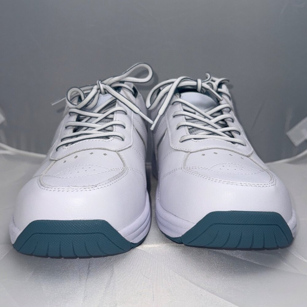 Orthofeet Mens Shoes Wide Fit US Size 11 2E White Leather Lace-Up Supportive - Picture 5 of 11